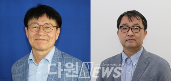 더불어민주당 대전시당 오병현 사무처장(왼쪽), 권은남 대변인 겸 공보국장. ©다원뉴스