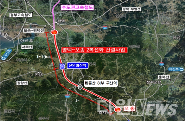 ‘평택∼오송 2복선’의 천안·아산 정차역 설치